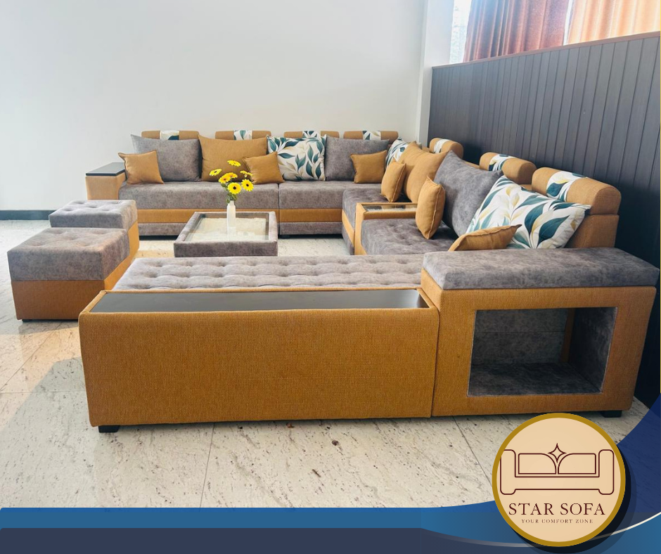Luxury Button U Sofa